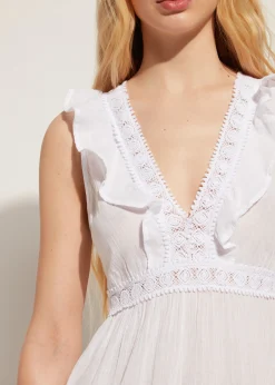 Beachwear^Calzedonia Ruffle Passementerie Short Dress 01 - White