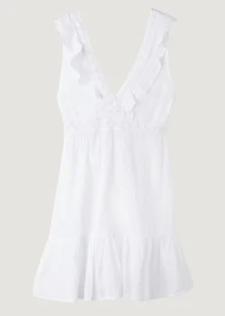 Beachwear^Calzedonia Ruffle Passementerie Short Dress 01 - White