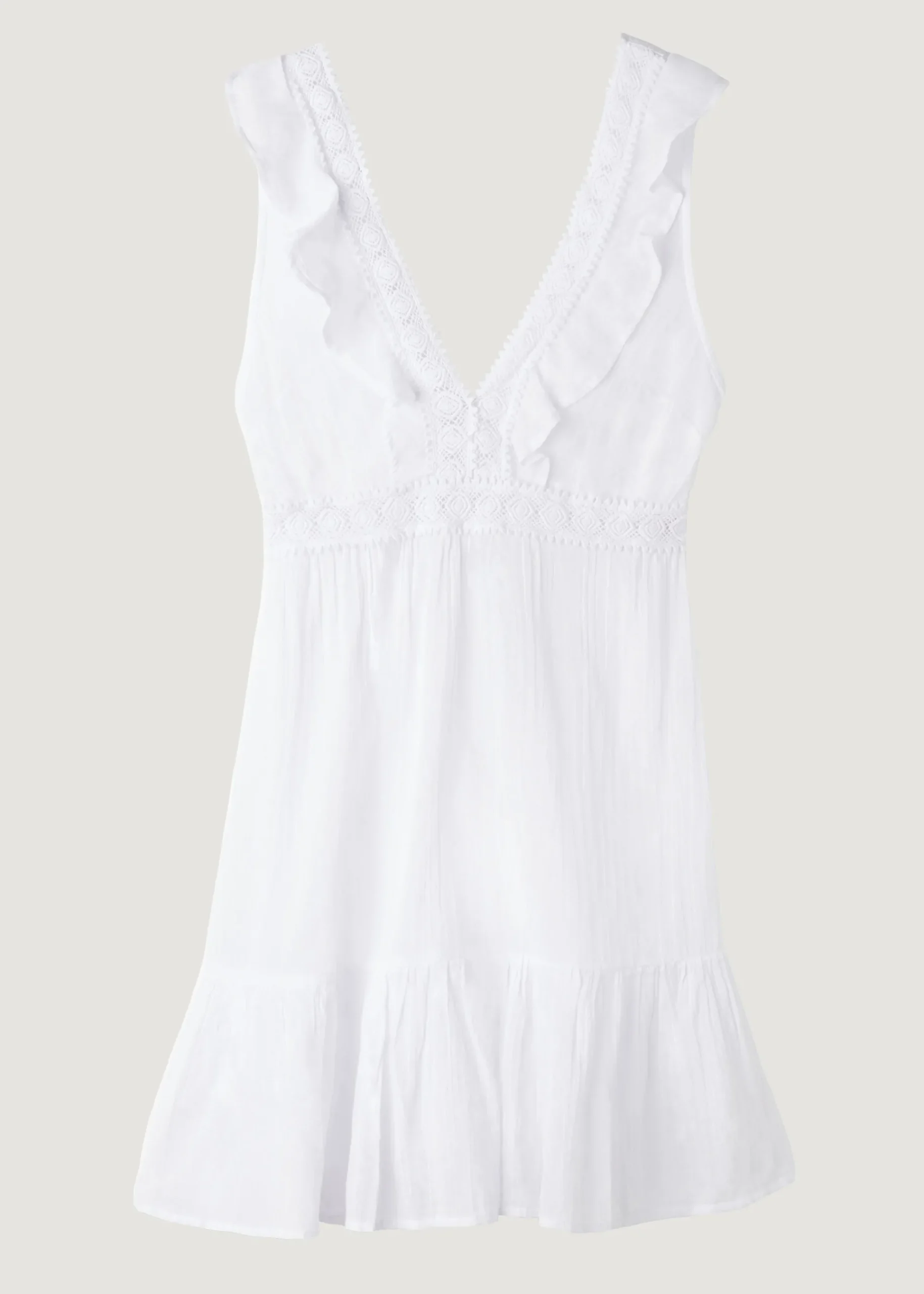 Beachwear^Calzedonia Ruffle Passementerie Short Dress 01 - White