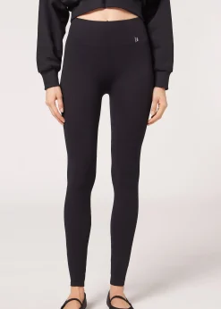 Leggings^Calzedonia Seamless Fine Ribbed Sports Leggings 019 - Black