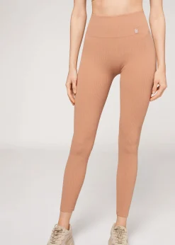 Leggings^Calzedonia Seamless Fine Ribbed Sports Leggings 5275 - Caramel