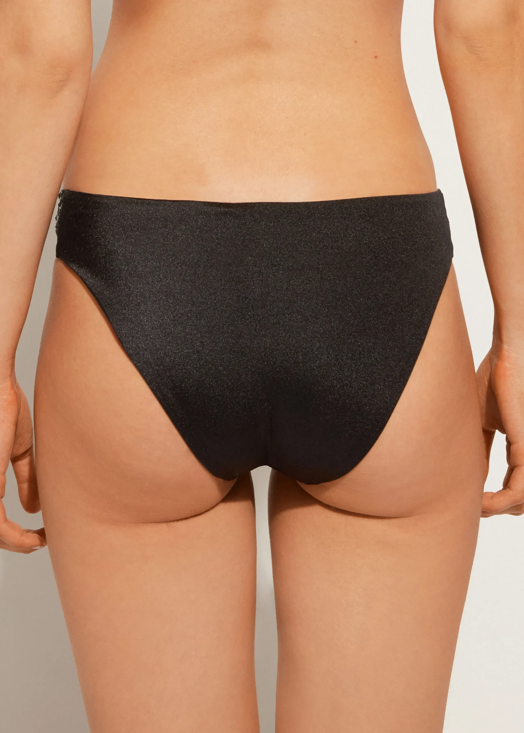 Bikini^Calzedonia Sequin Bikini Bottoms Cannes 650C - Black Sequin