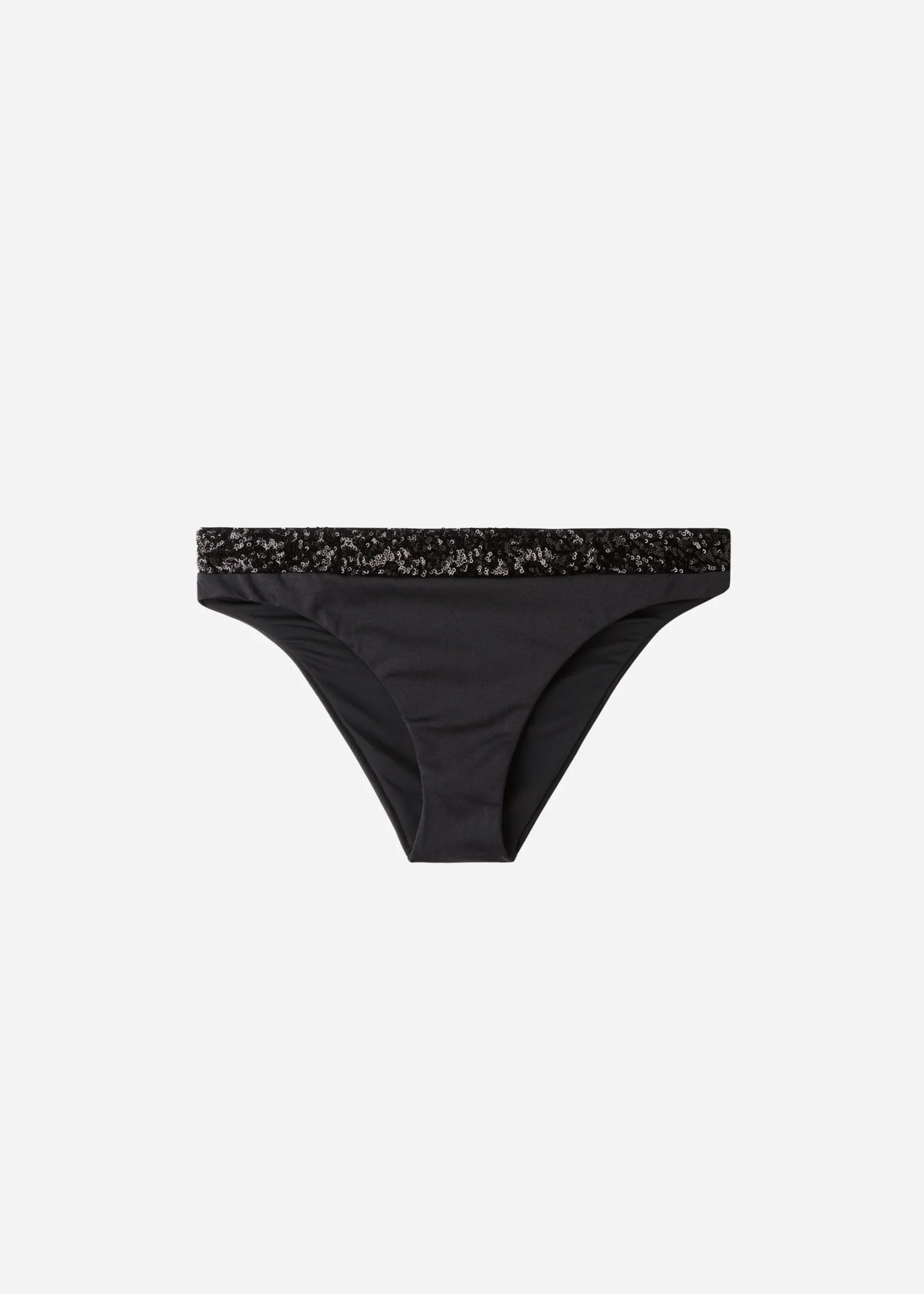 Bikini^Calzedonia Sequin Bikini Bottoms Cannes 650C - Black Sequin