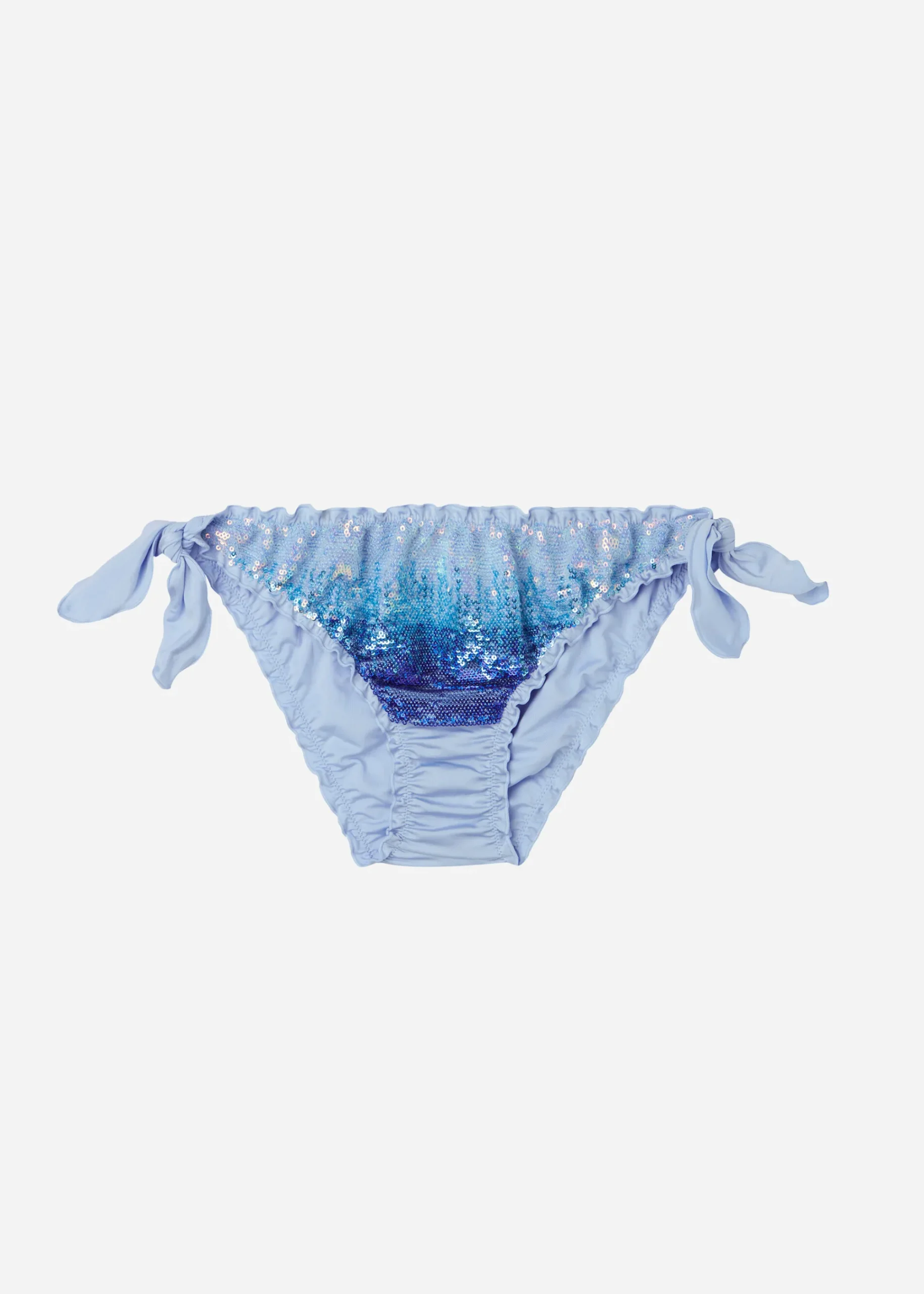 Bikini^Calzedonia Seychelles Sequin Bow Bikini Bottoms 697C - Light Blue Degrade Sequin