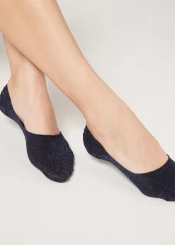 Invisible^Calzedonia Shaded Pattern Invisible Socks 8253 - Blue Glitter