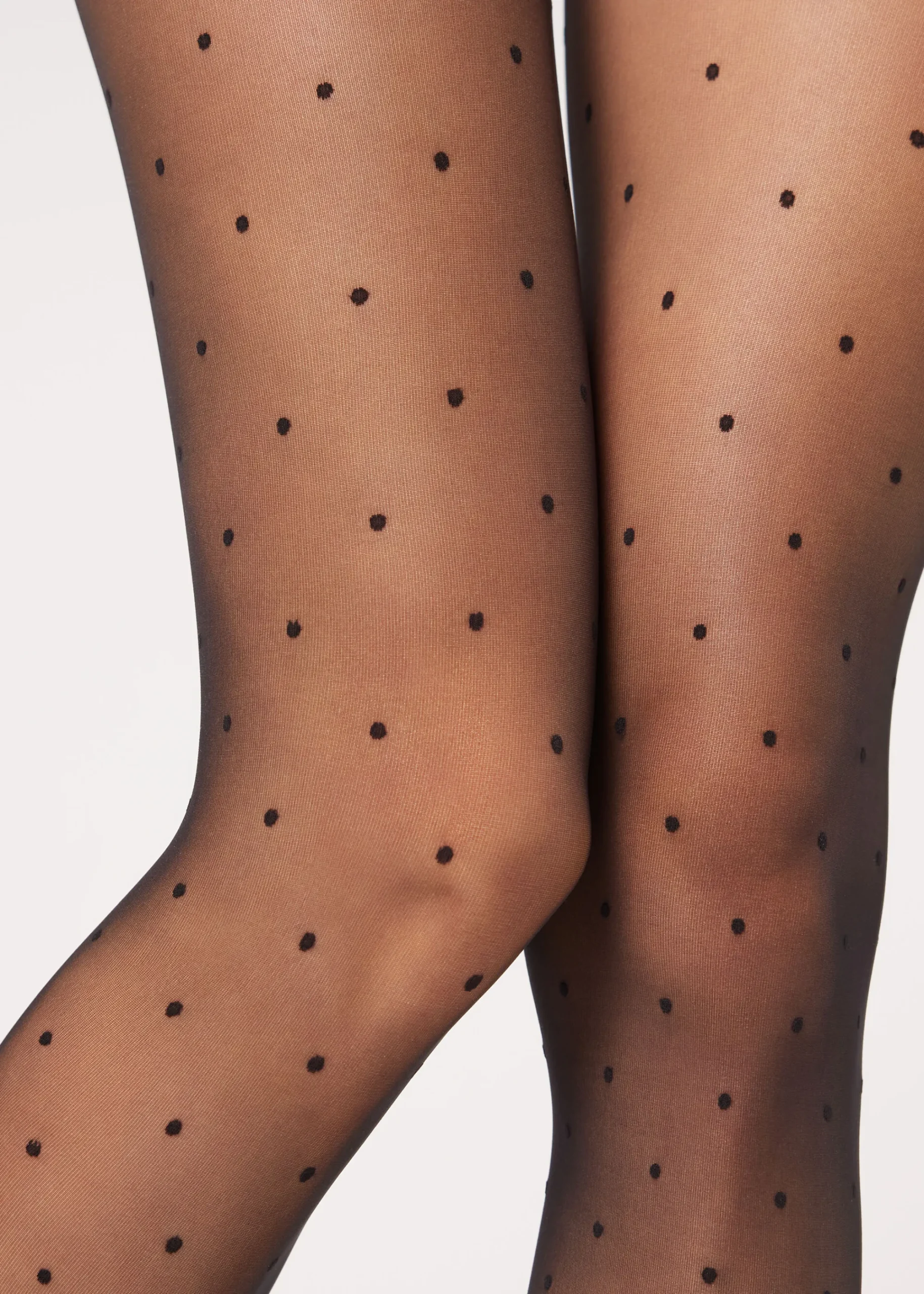Sheer Tights^Calzedonia Sheer Polka Dot Tights 3782 - Black Polka Dots