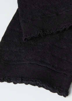 Short Socks^Calzedonia Short Heart Motif Mesh Socks 5257 - Black Hearts