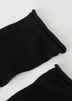 Short Socks^Calzedonia Short Lisle Socks With Raw Cut Cuffs 019 - Black