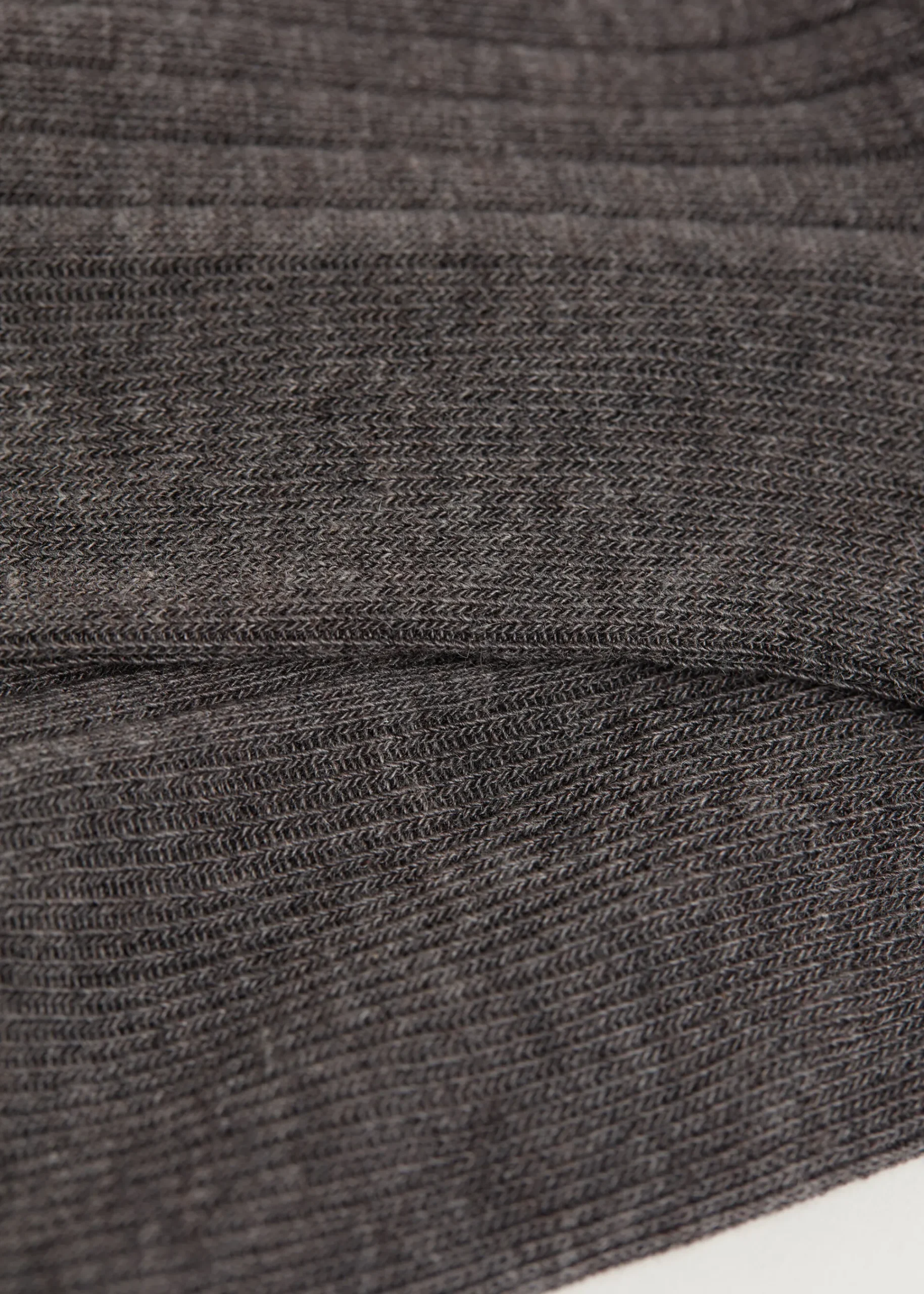 Short Socks^Calzedonia Short Ribbed Socks With Cotton And Cashmere 042 - Mid Grey Blend