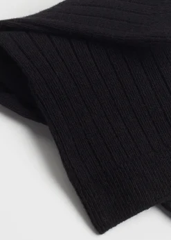 Short Socks^Calzedonia Short Ribbed Socks With Cotton And Cashmere 019 - Black