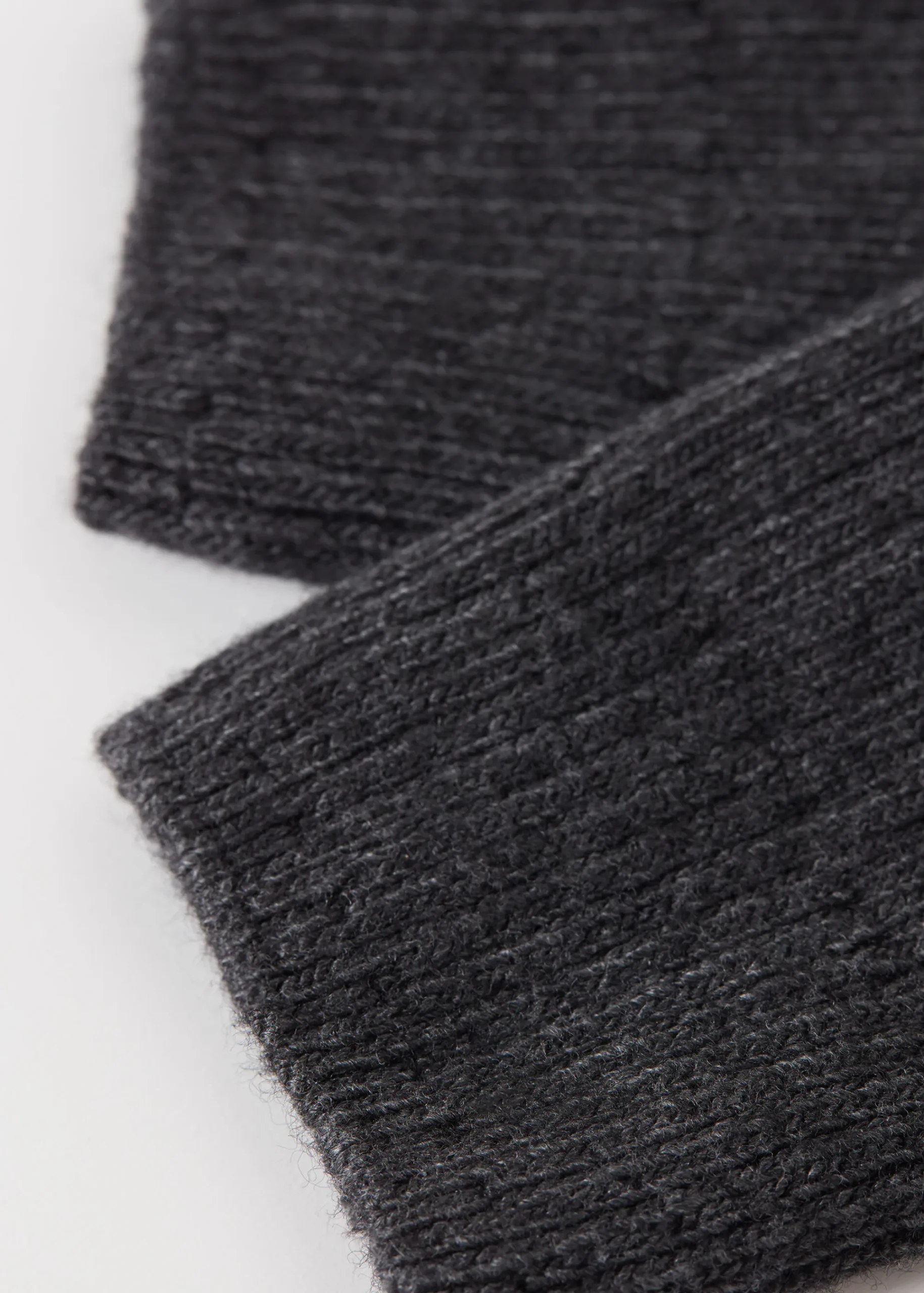 Short Socks^Calzedonia Short Ribbed Socks With Wool And Cashmere 711 - Charcoal Grey Blend