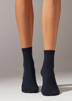 Short Socks^Calzedonia Short Socks With Cashmere 016 - Blue