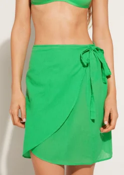 Beachwear^Calzedonia Short Wraparound Sarong 615C - Shiny Green