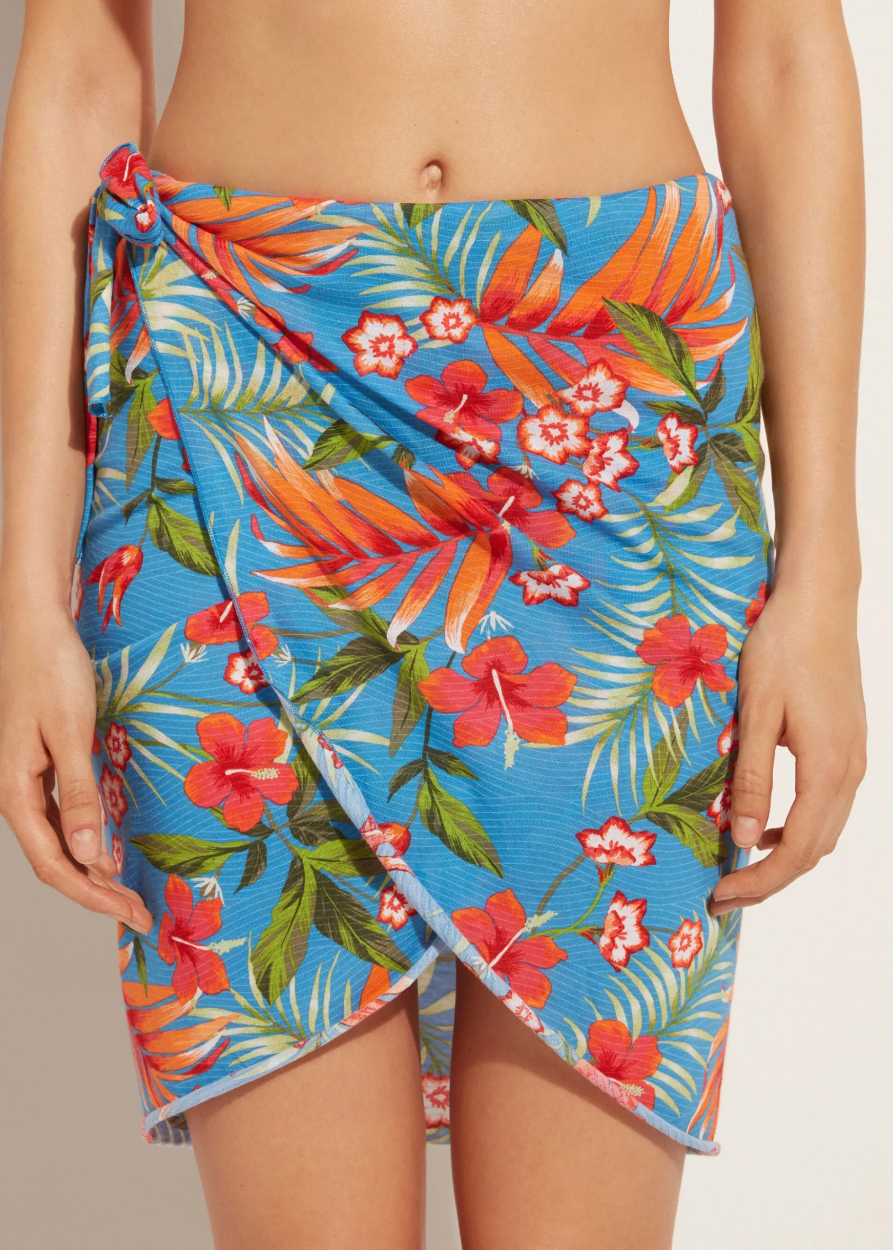 Beachwear^Calzedonia Short Wraparound Sarong 642C - Jungle Flowers