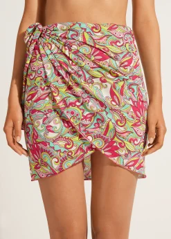 Beachwear^Calzedonia Short Wraparound Sarong 517C - Geometric Print