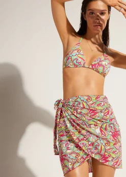 Beachwear^Calzedonia Short Wraparound Sarong 517C - Geometric Print