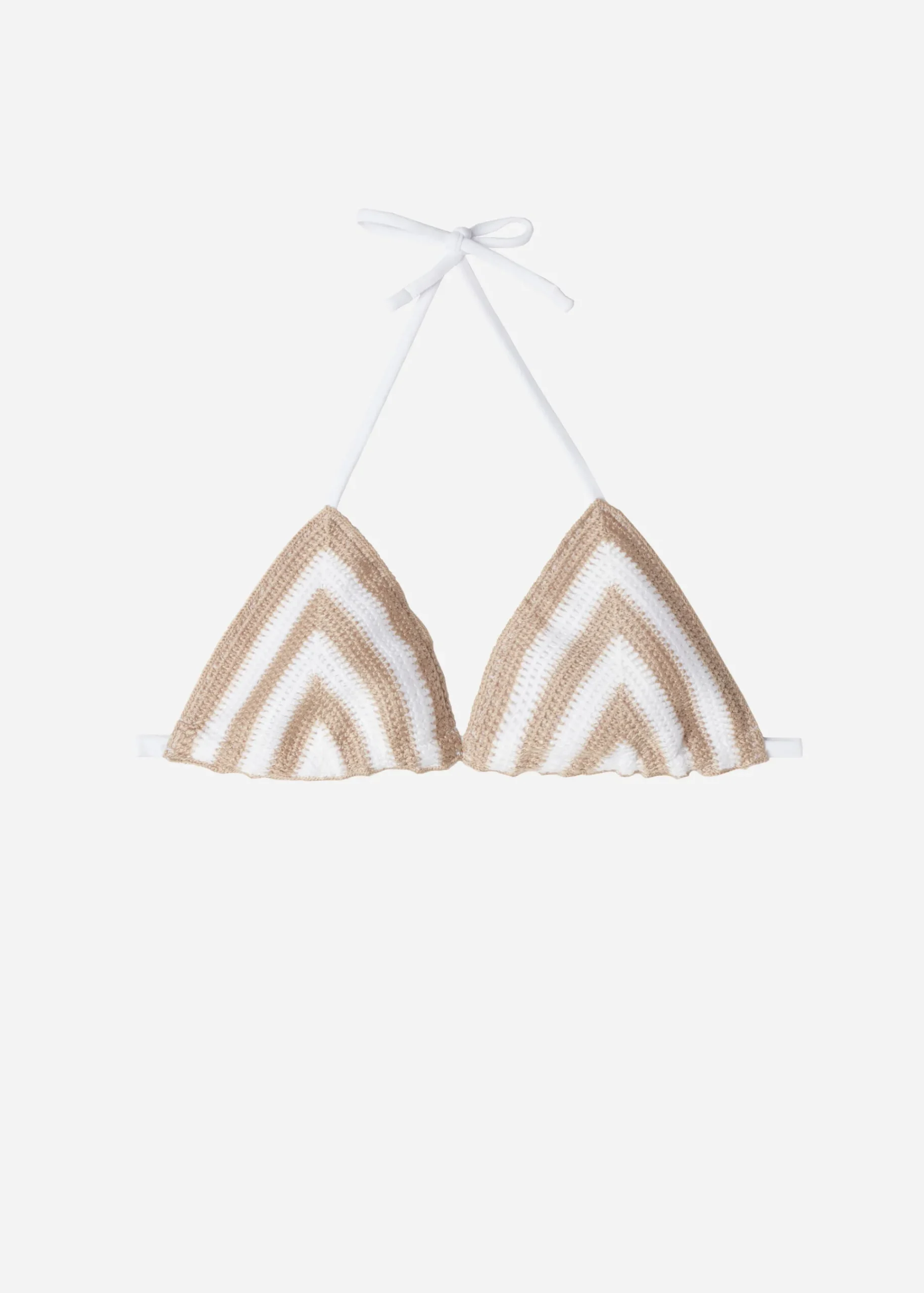 Bikini^Calzedonia Slide Triangle Bikini Top Mumbai 618C - White/Light Beige