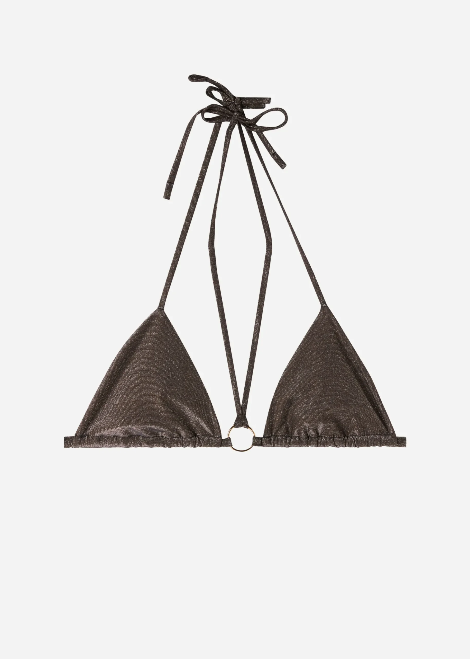 Bikini^Calzedonia Slide Triangle Bikini Top Hollywood 559C - Shiny Black
