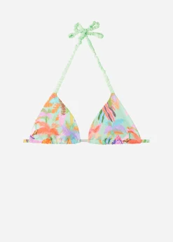 Bikini^Calzedonia Slide Triangle Bikini Top Tahiti 637C - Neon Jungle