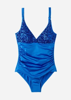 One-Piece Swimswuits^Calzedonia Slimming Padded Swimsuit Cannes 621C - Electric Blue Sequin