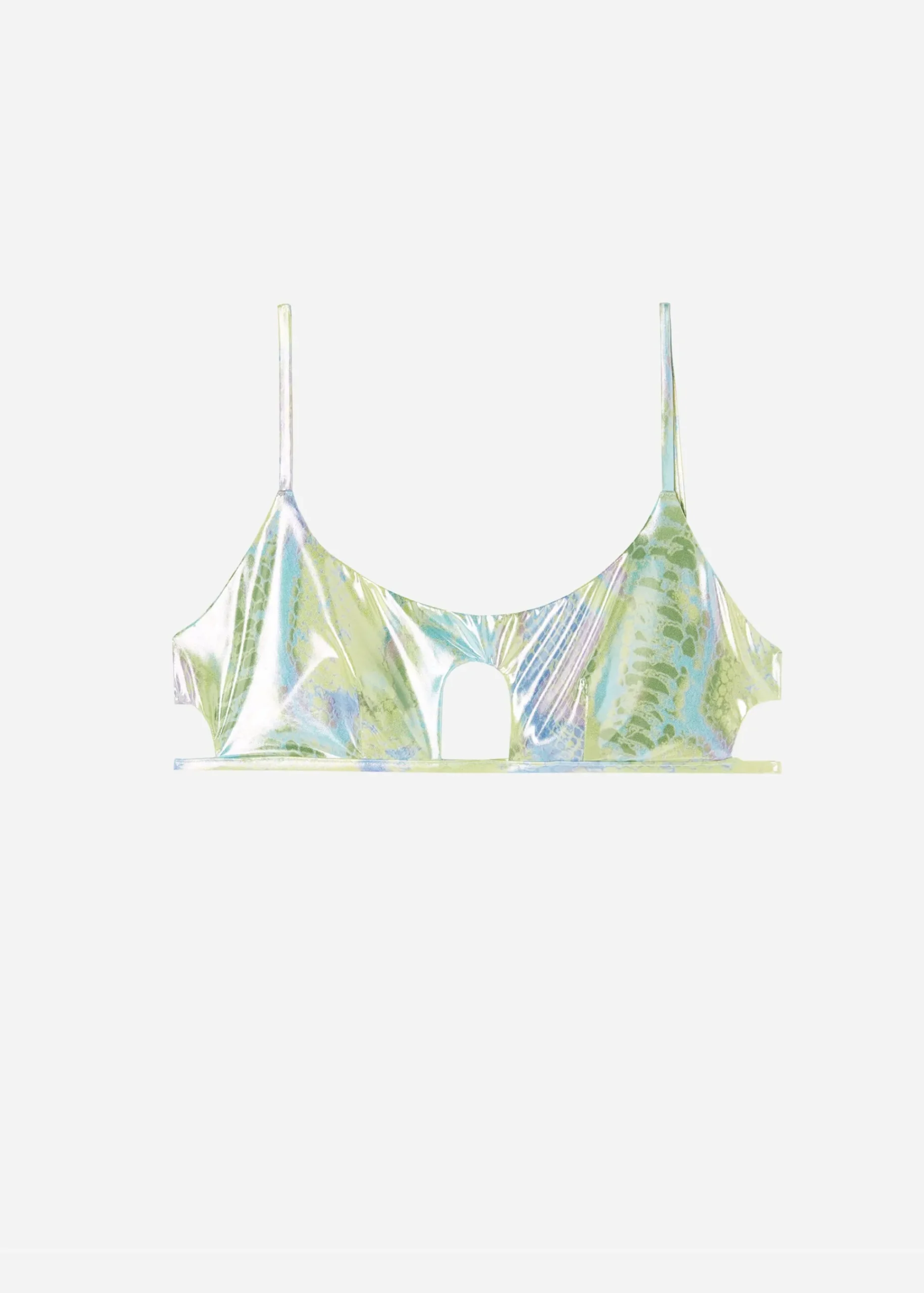 Bikini^Calzedonia Snake Print Crop Bikini Top Las Palmas 636C - Shiny Snake
