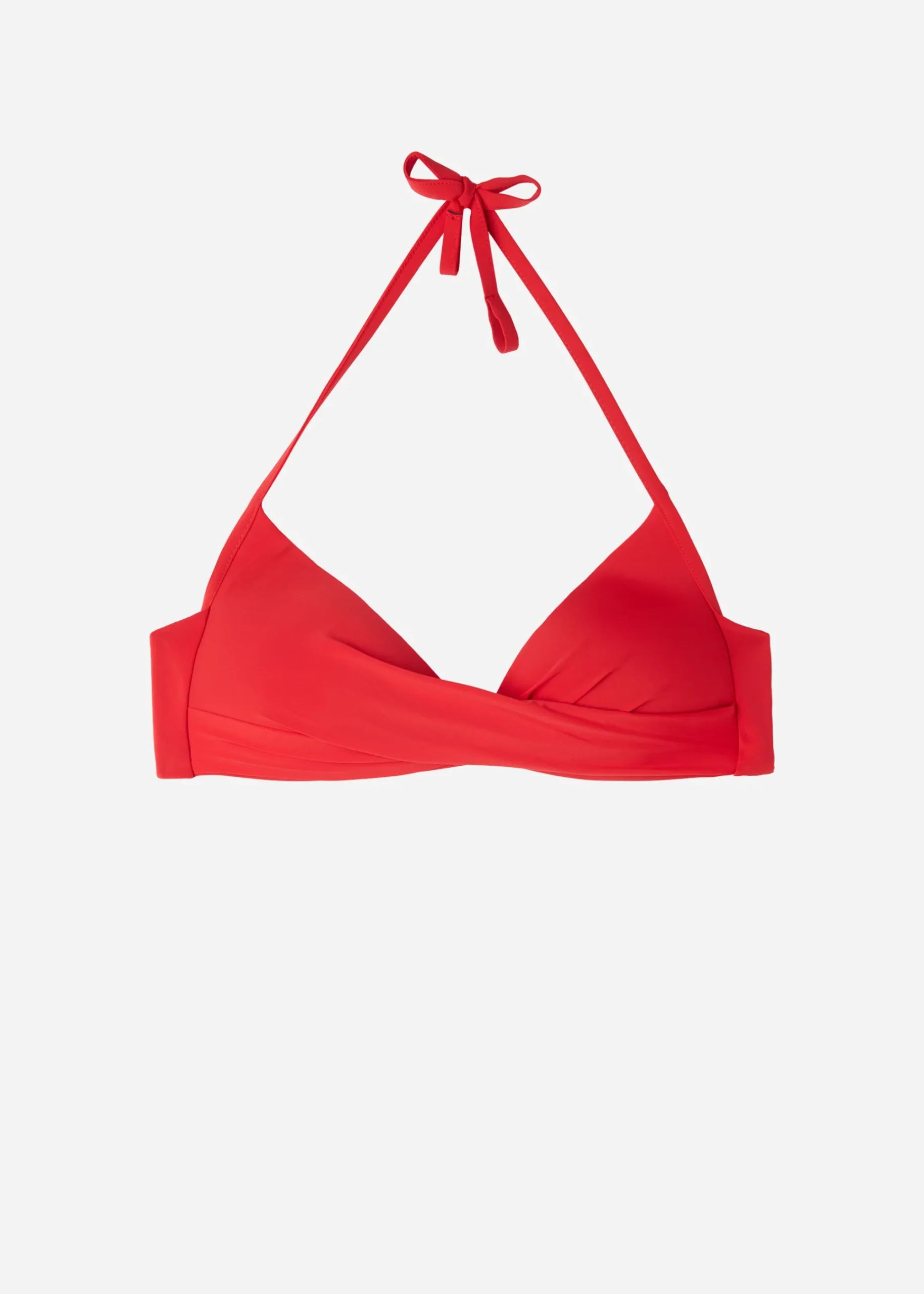 Bikini^Calzedonia Soft Graduated Crossover Padded Triangle Bikini Top Indonesia 645C - Summer Red
