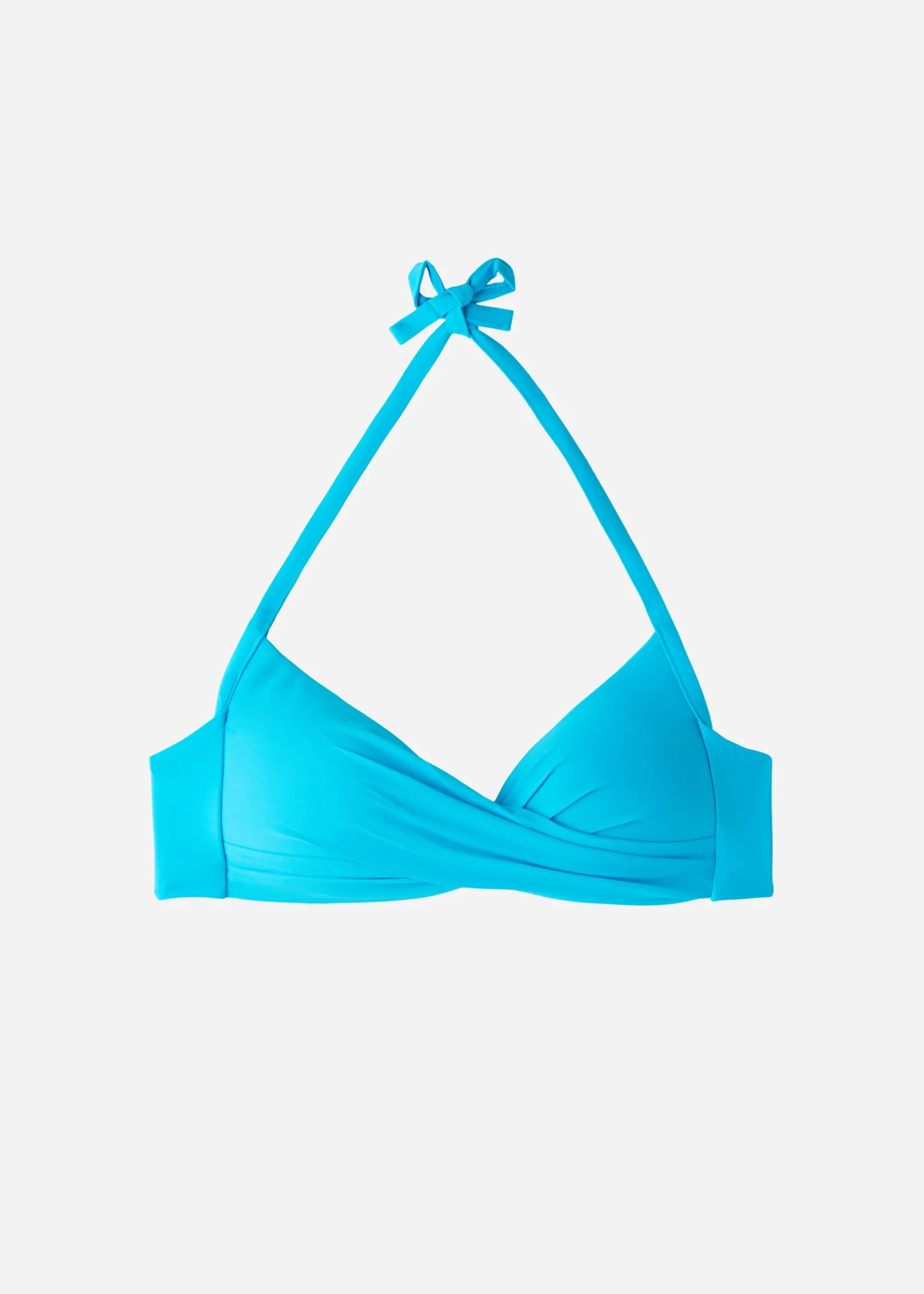 Bikini^Calzedonia Soft Graduated Crossover Padded Triangle Bikini Top Indonesia 616C - Turquoise Green
