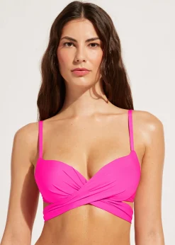 Bikini^Calzedonia Soft Graduated Padded Push Up Bikini Top Indonesia 614C - Bright Pink