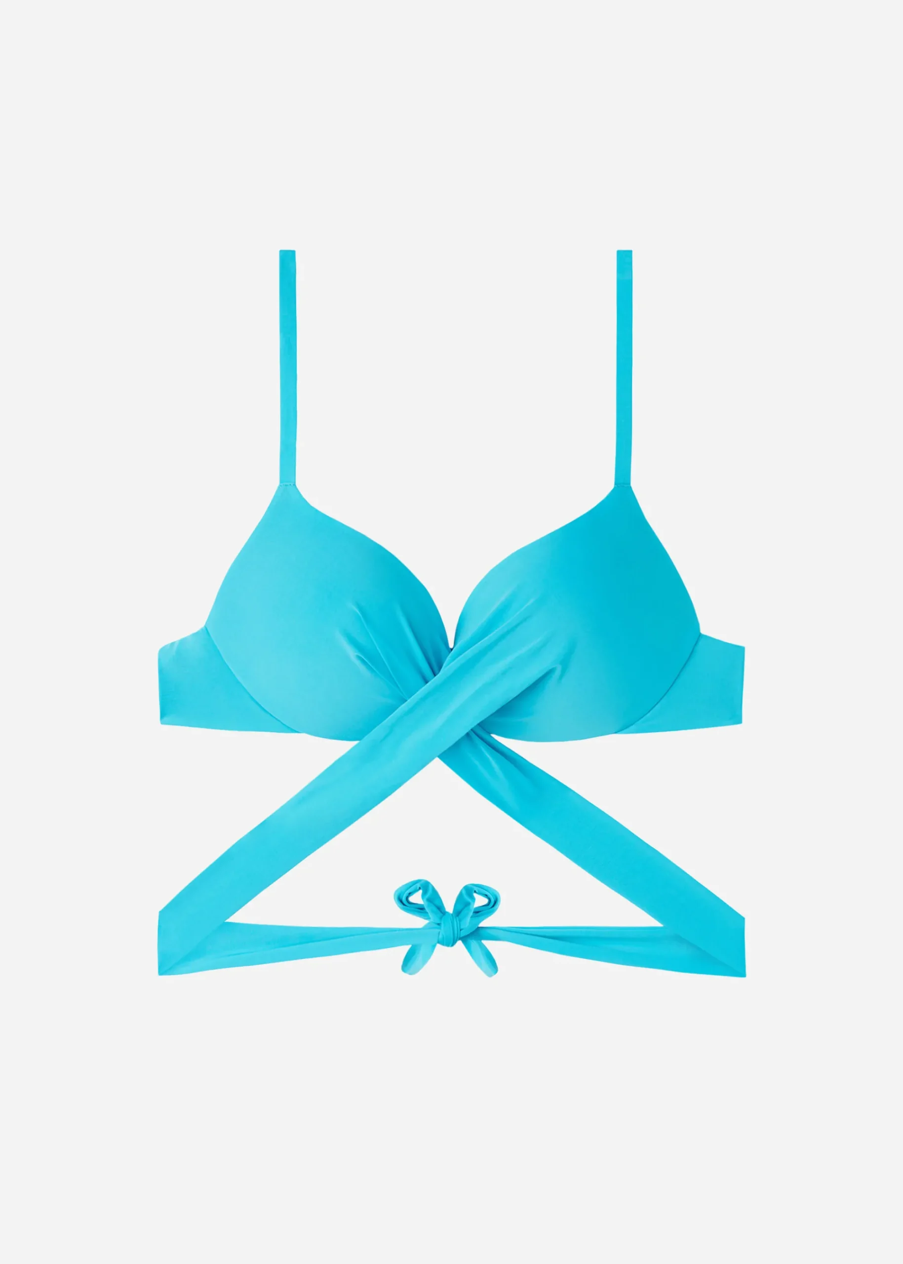 Bikini^Calzedonia Soft Graduated Padded Push Up Bikini Top Indonesia 616C - Turquoise Green