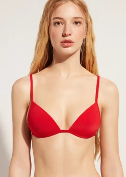 Bikini^Calzedonia Soft Graduated Padded Triangle Bikini Top Indonesia 645C - Summer Red