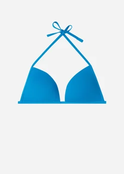 Bikini^Calzedonia Soft Graduated Padded Triangle Bikini Top Indonesia 681C - Electric Blue