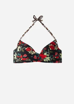 Bikini^Calzedonia Soft Graduated Padded Triangle Bikini Top Nizza 685C - Pink Animal Print