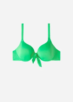 Bikini^Calzedonia Soft Padded Push-Up Bikini Top Indonesia 615C - Shiny Green