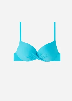 Bikini^Calzedonia Soft Super-Padded Graduated Push-Up Bikini Top Indonesia 616C - Turquoise Green