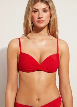 Bikini^Calzedonia Soft Super-Padded Graduated Push-Up Bikini Top Indonesia 645C - Summer Red