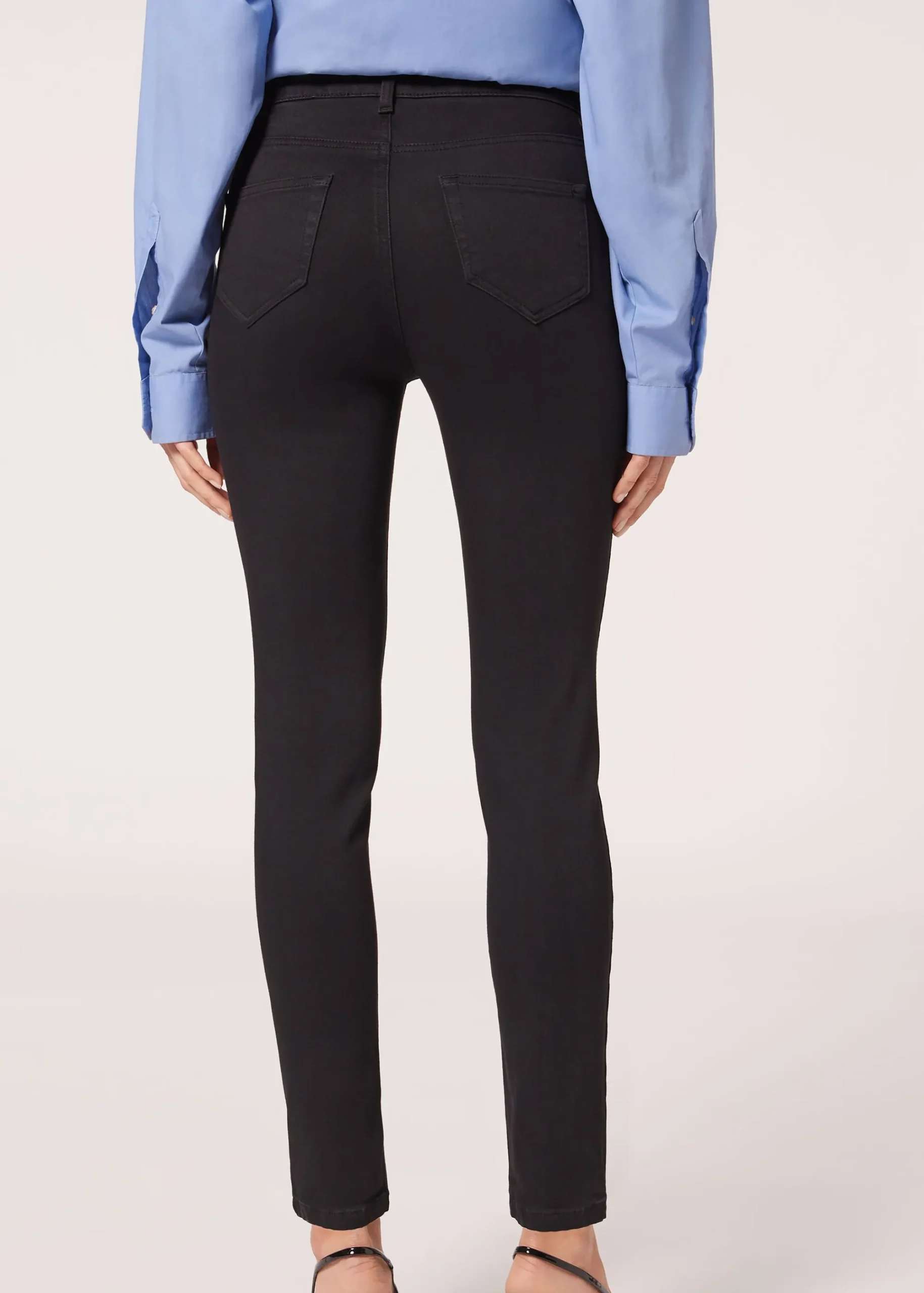 Trousers^Calzedonia Soft-Touch Thermal Skinny Jeans 3293 - Black Denim