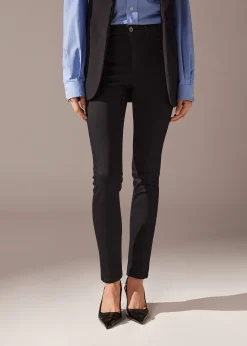 Trousers^Calzedonia Soft-Touch Thermal Skinny Jeans 3293 - Black Denim