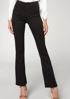Jeans^Calzedonia Super Flex Denim High-Waisted Bootcut Jeans 3293 - Black Denim