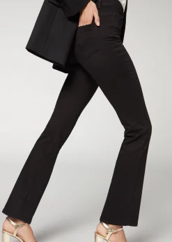Jeans^Calzedonia Super Flex Denim High-Waisted Bootcut Jeans 3293 - Black Denim