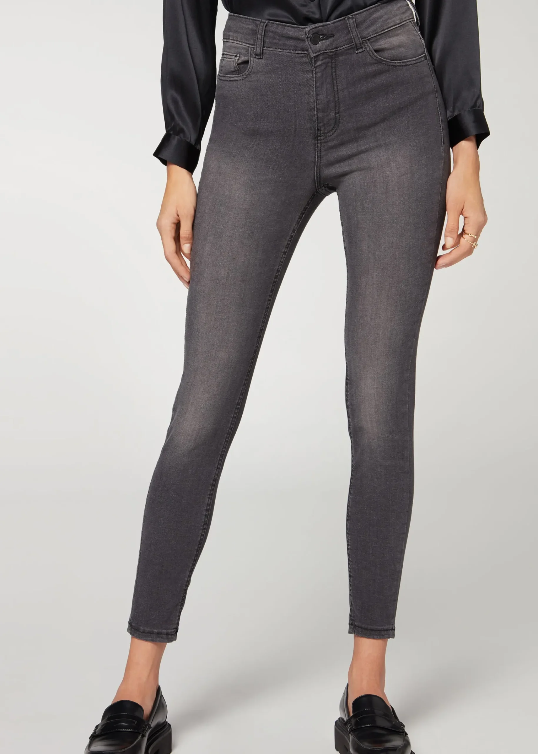 Jeans^Calzedonia Super Flex Denim High-Waisted Superskinny Jeans 5116 - Grey Denim