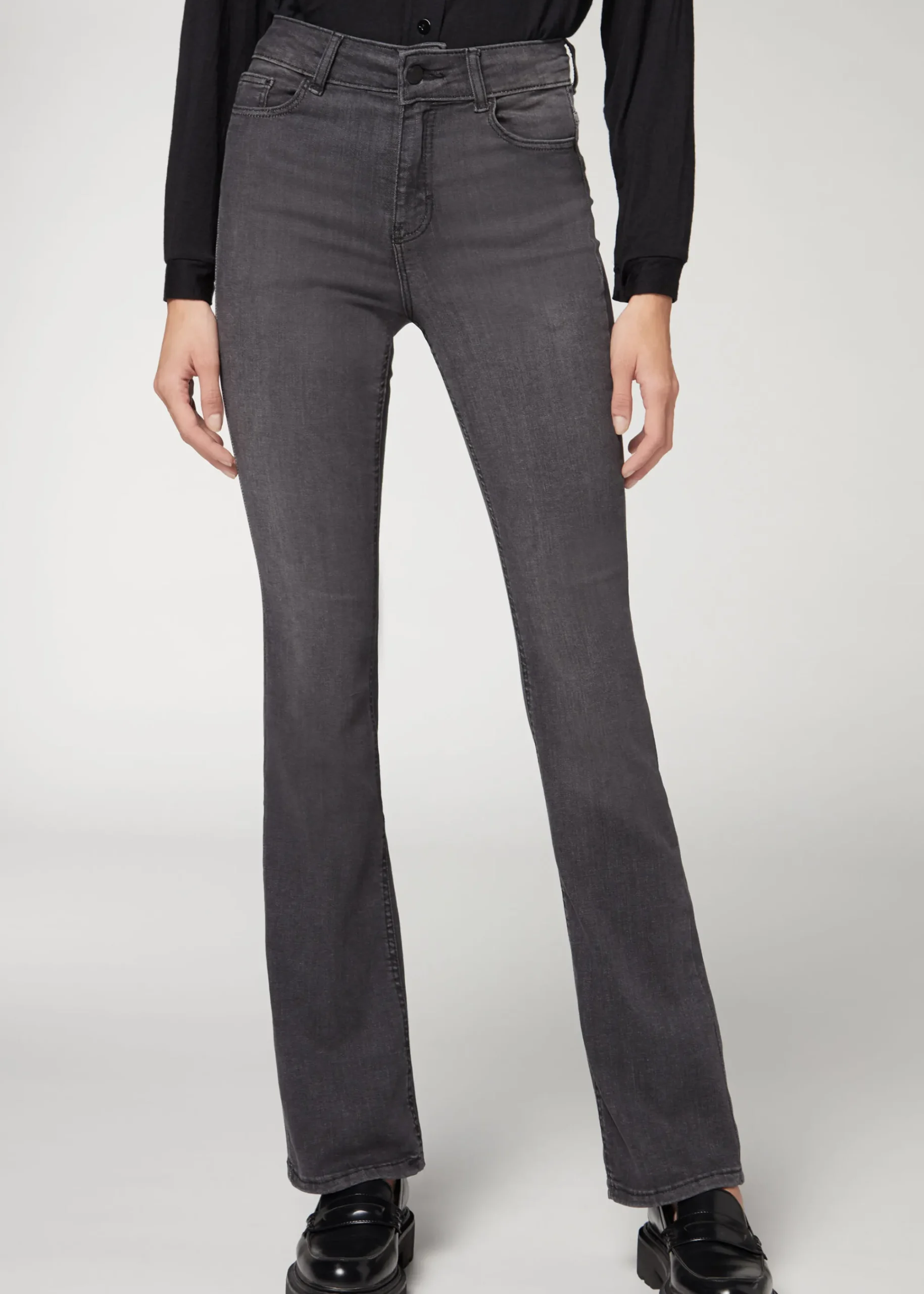 Jeans^Calzedonia Super Flex Denim High-Waisted Bootcut Jeans 5116 - Grey Denim