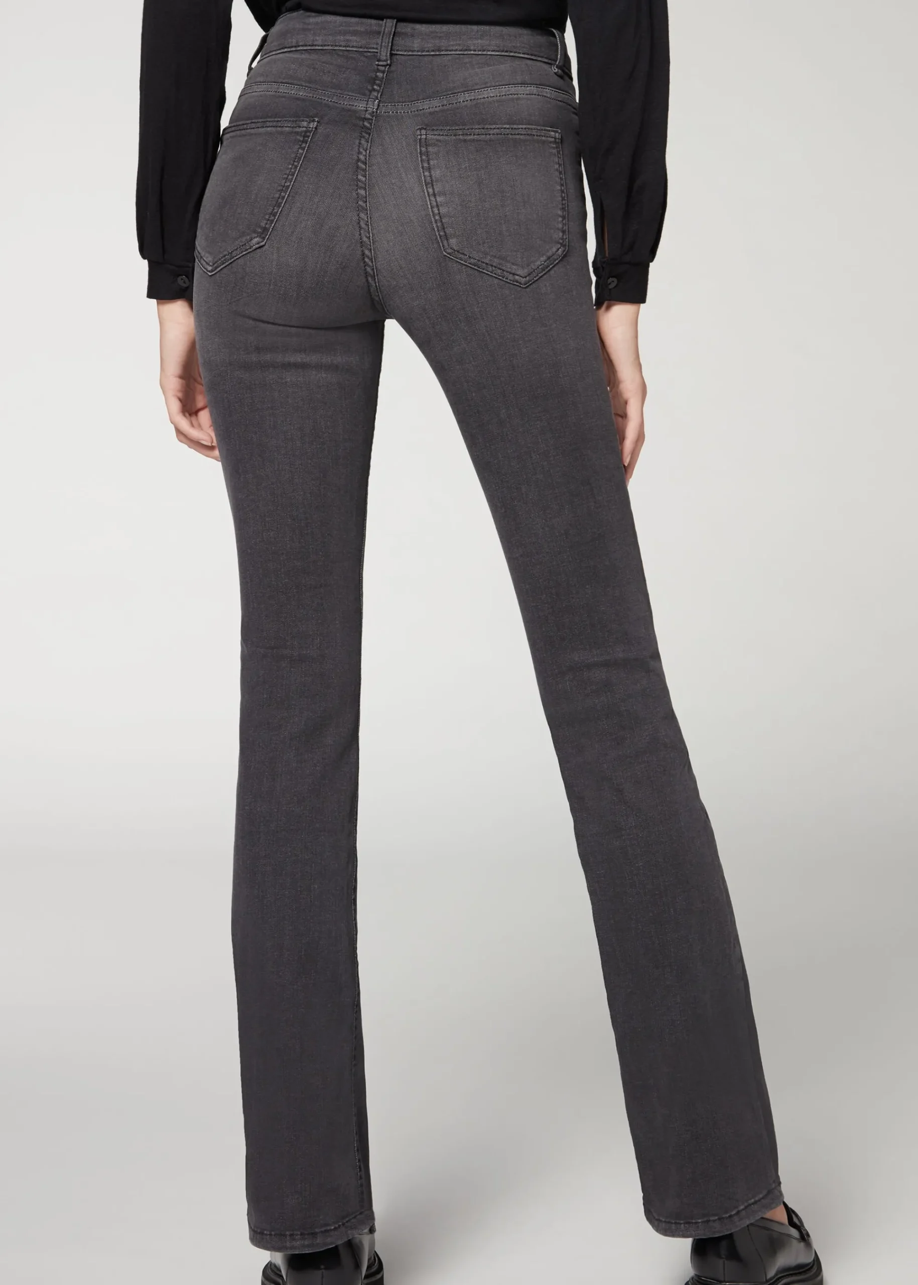 Jeans^Calzedonia Super Flex Denim High-Waisted Bootcut Jeans 5116 - Grey Denim