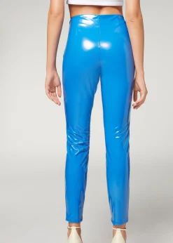 Trousers^Calzedonia Thermal Vinyl Skinny Leggings 5221 - Electric Blue