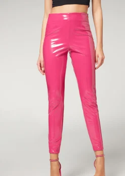 Trousers^Calzedonia Thermal Vinyl Skinny Leggings 5219 - Fuchsia