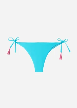 Bikini^Calzedonia Tie Brazilian Bikini Bottoms Capri 634C - Turquoise Green Crochet