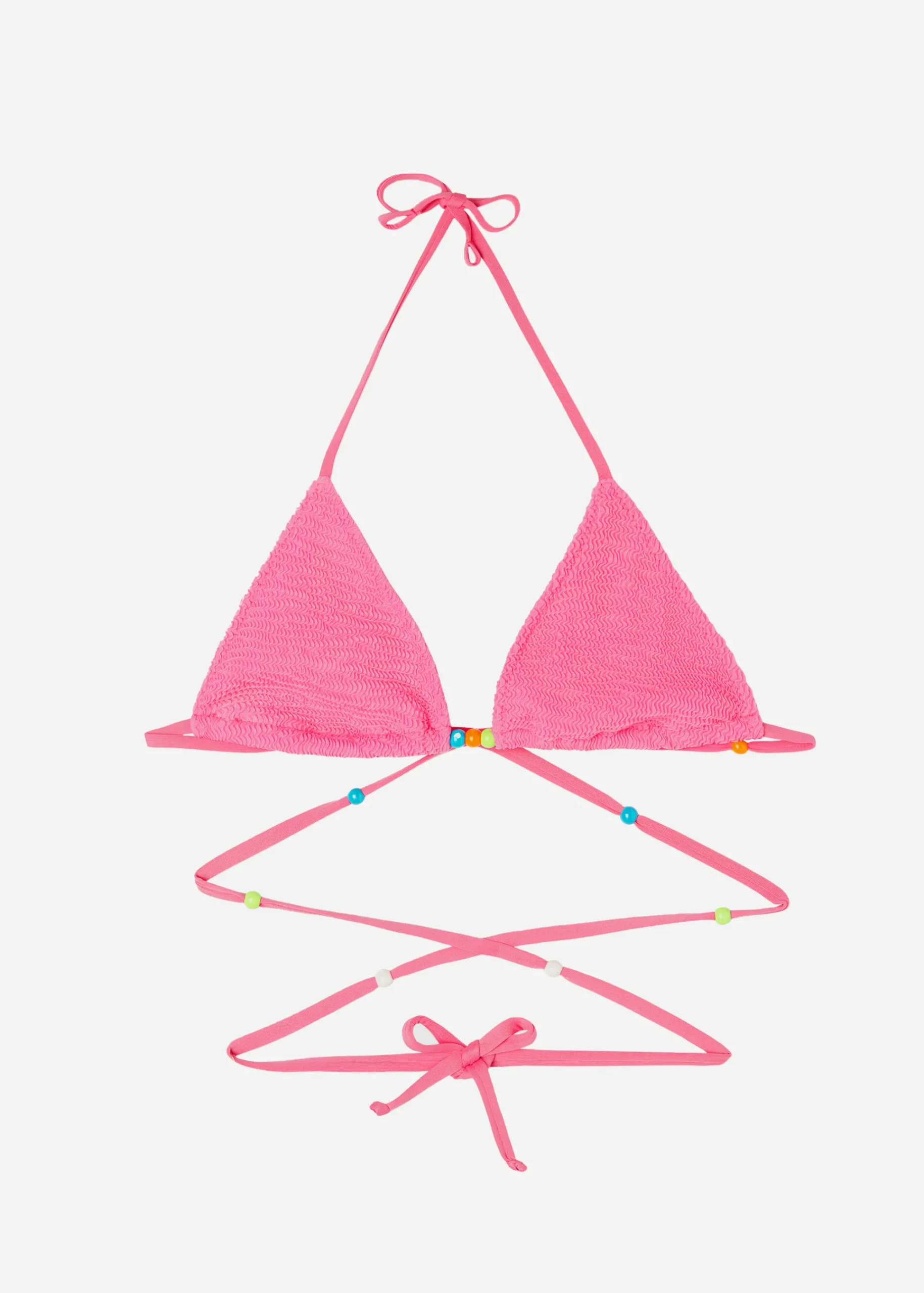 Bikini^Calzedonia Tie Slide Triangle Bikini Top San Diego 641C - Candy Pink