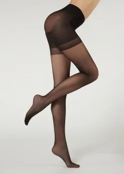 Patterned Tights^Calzedonia Total Shaper Back Seam Tights 4036 - Rear Black Stripe