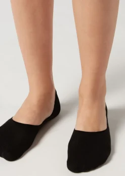 Invisible^Calzedonia Unisex Cotton Invisible Socks 019 - Black
