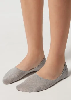 Invisible^Calzedonia Unisex Cotton Invisible Socks 031 - Grey Blend