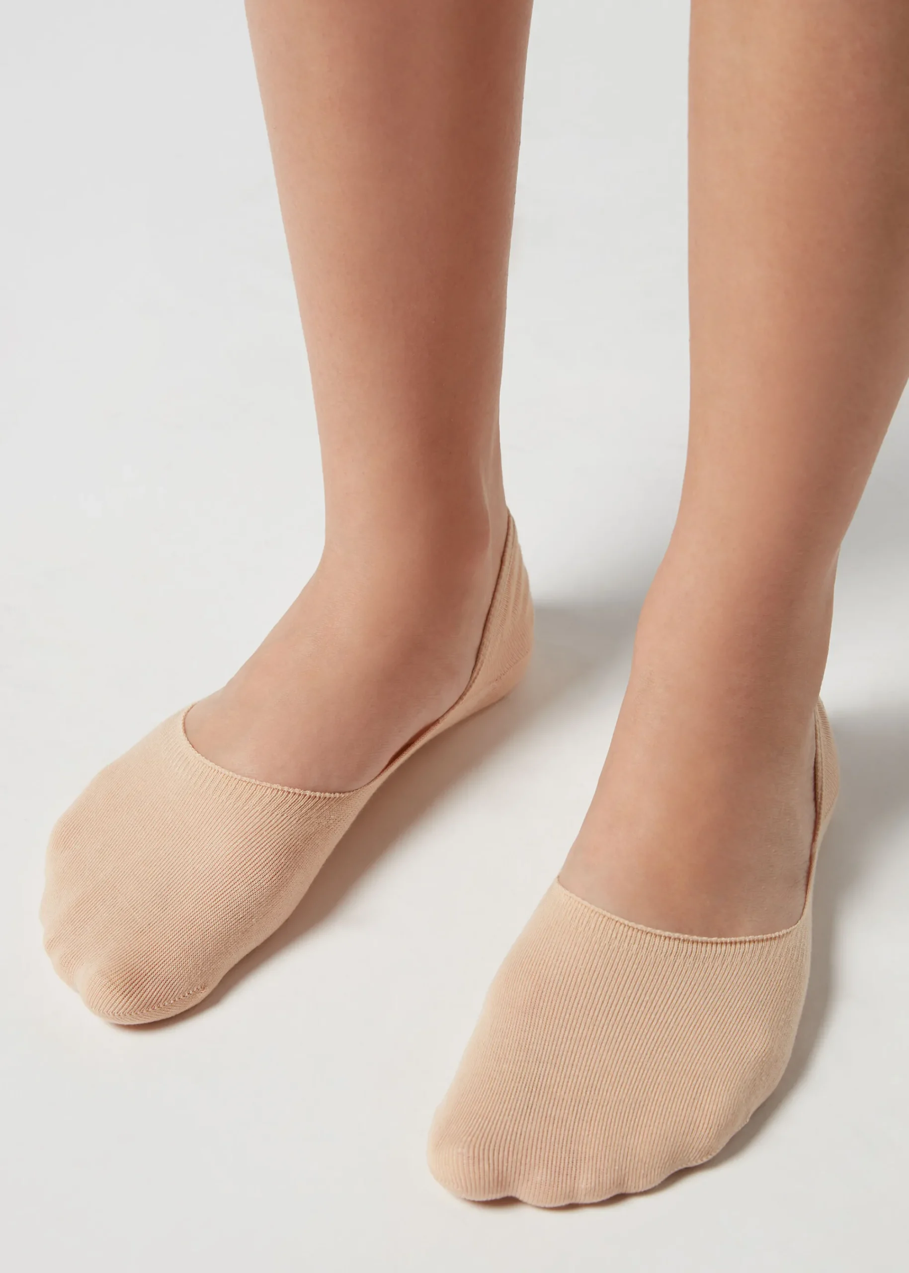 Invisible^Calzedonia Unisex Cotton Invisible Socks 600 - Caramel